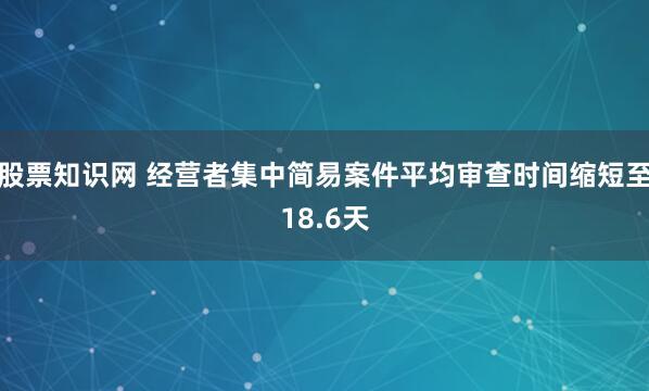 股票知识网 经营者集中简易案件平均审查时间缩短至18.6天